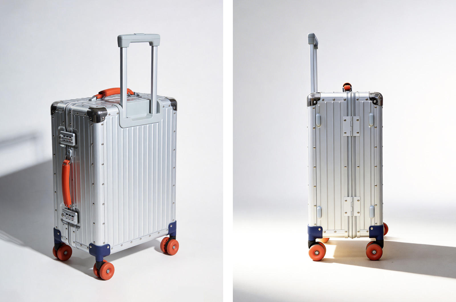 Multi-tone Leather Handle Carry On Luggage