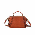 Birkin Style Minimal Leather Crossbody Bag, Single Strap Zip Closure Daily Carry Purse