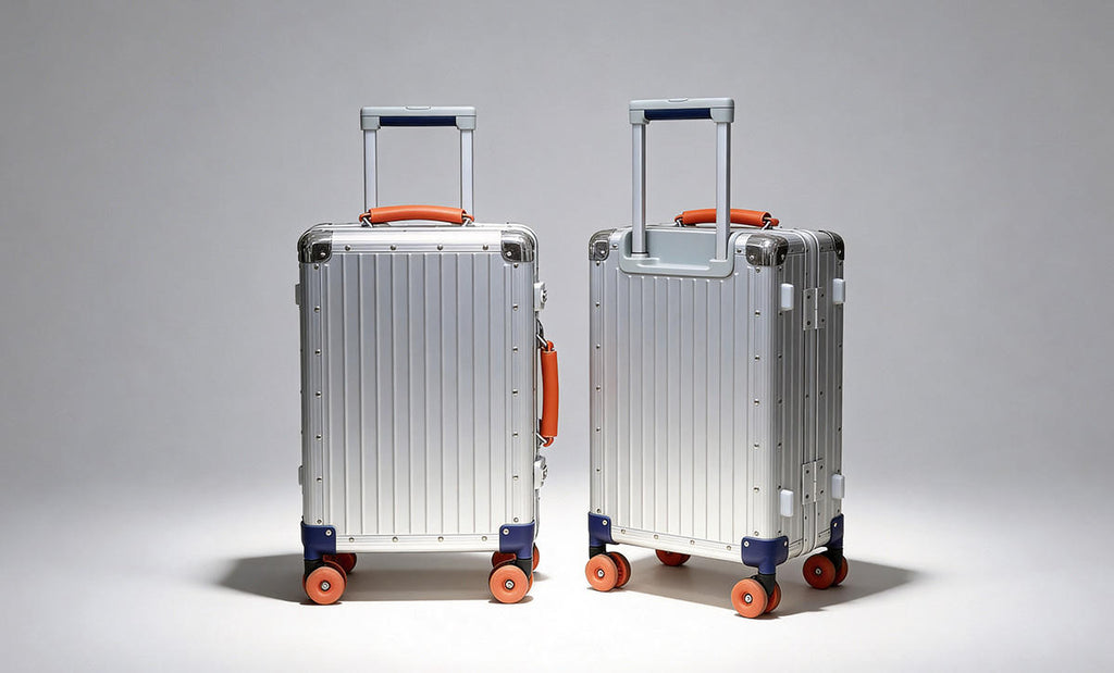 Multi-tone Leather Handle Carry On Luggage