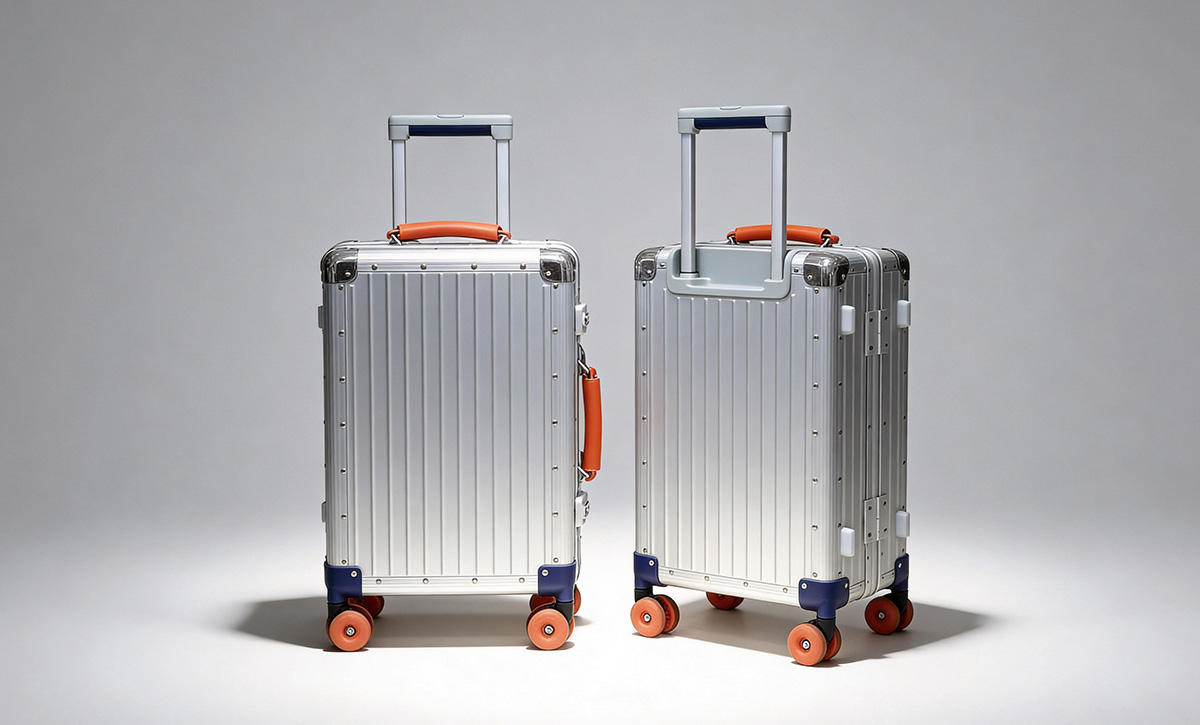 Multi-tone Leather Handle Carry On Luggage
