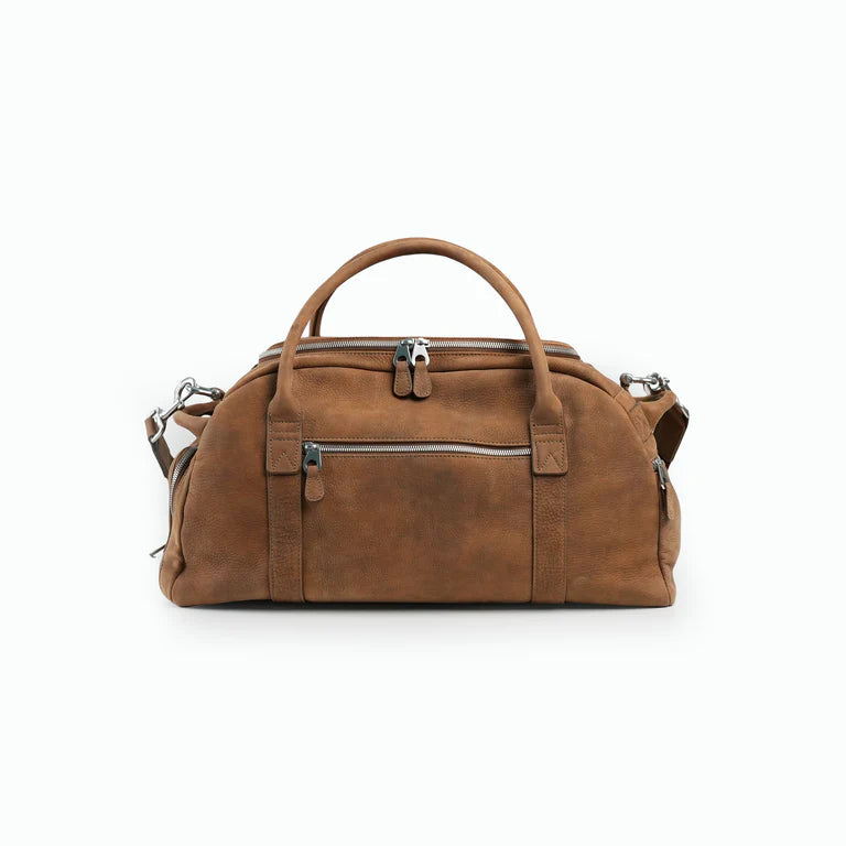 Vintage Brown Full Leather Carry On Luggage Duffle Bag