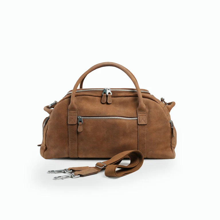 Vintage Brown Full Leather Carry On Luggage Duffle Bag